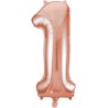 Unique Party - 55871 - Ballon Géant - Numéro 1 - 86 cm - Or Rose