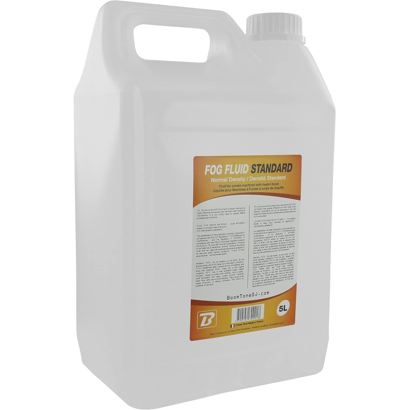 BoomToneDJ Fog Fluid Standard Liquide professionnel pour machine à fumée. Bidon 5 litres recyclable.